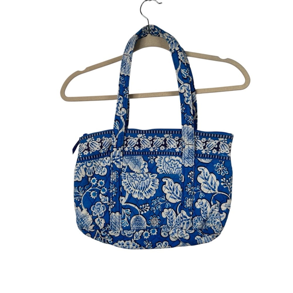 Vera Bradley Floral Quilted Cotton Coastal Grandma Style Blue Lagoon Tote Bag